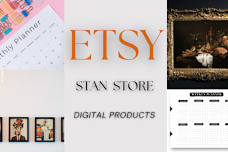 design etsy hyperlinked digital planner products design ebook journal