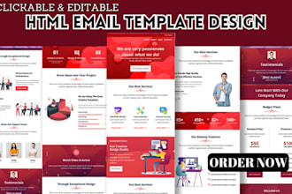 design clickable HTML email template email design mailchimp template psd to html
