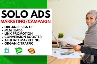do USA solo ads campaign, clickbank affiliate link promotion MLM lead generation