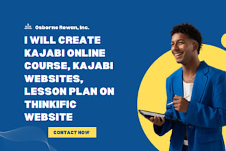 create kajabi online course, kajabi websites, lesson plan on thinkific website