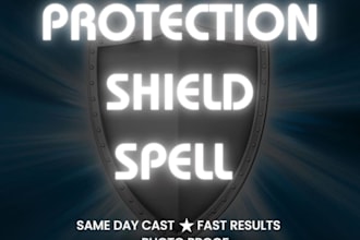 cast protection shield spell, powerful energy spell to block negative forces
