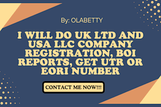 do UK ltd and USA llc company registration, boi reports, get utr or eori number