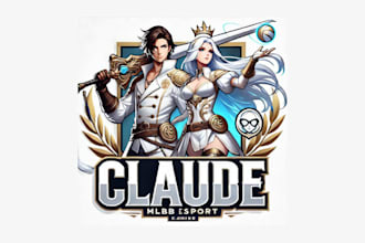 create unique claude mlbb hero esport mascot logo in two day