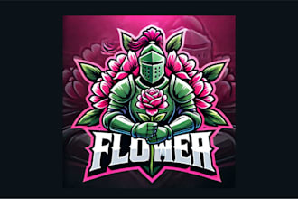 do stunning flower mascot logo with unlimited revision
