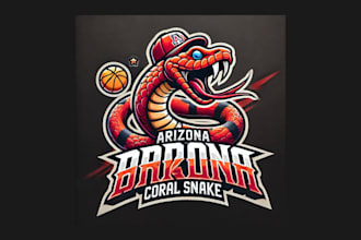create arizona coral snake mascot logo for your business