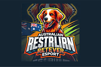 do modern australian retriever mascot logo with source file