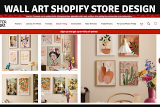 create a printable wall art shopify store for digital products and posters