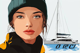 draw your boat portrait to vector