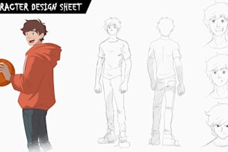 design high quality character designs and reference sheets