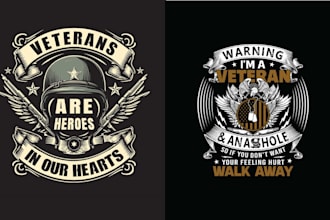 design vintage skull military veteran logo in 24 hours