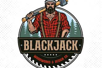 design black jack wood works logo