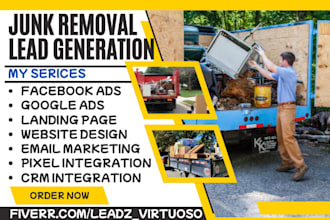 generate junk removal leads dumpster trash cleaning lead junk removal website