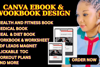 design health fitness book,medical,canva ebook,lead magnet,designrr,workout plan