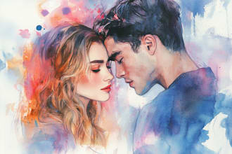 draw couple portrait for wedding illustration