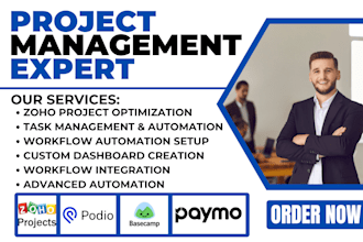 do workflow automation, custom dashboard on zoho projects paymo podio basecamp