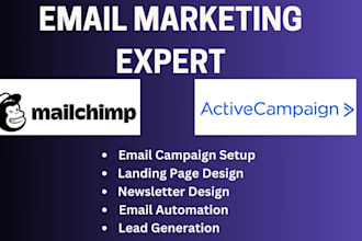 set up  and automate your email campaigns with mailchimp and activecampaign