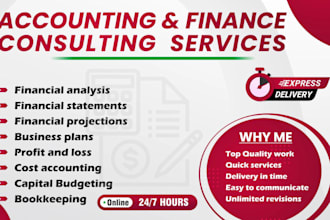 prepare financial analysis report, projection, profit loss, accounting