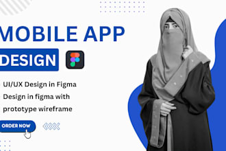 design mobile app UI UX in figma with prototype wireframe