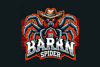 make unique barn spider esport mascot logo for your company
