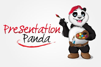 design presentation panda with a new logo