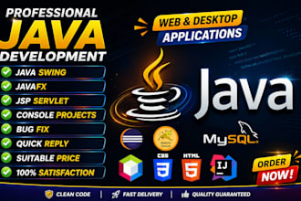 do java swing, javafx, servlet jsp , console project desktop app with database