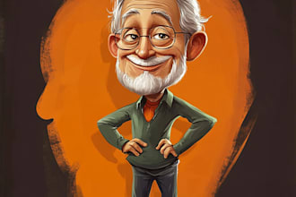 do funny political cartoon character and friendship portrait