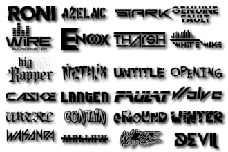 design dj, rap, band logo in typography style