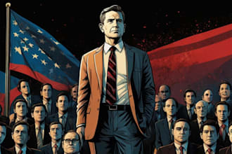 create a political cartoon or editorial illustration
