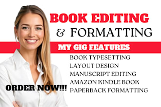 do ebook layout typesetting paperback formatting manuscript editing