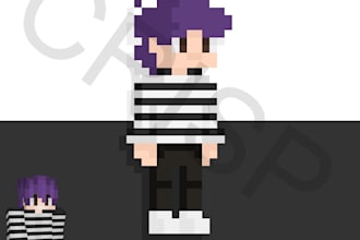 create a pixelated minecraft or roblox profile and banner