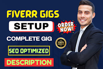 write SEO optimized gig description, title, tags , gig image