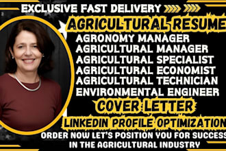 ats optimized agricultural engineer, farm manager, forester, veterinarian resume