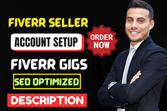 write SEO optimized gig description, title, tags seller account