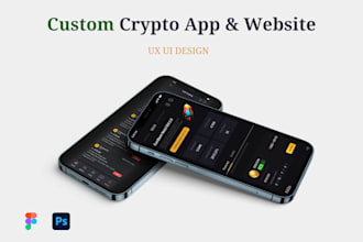 design a modern crypto, exchange mobile app, website UI UX in figma