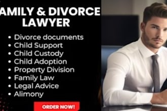 draft family law, marriage, and divorce document in 24hrs as a US family lawyer