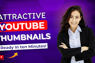 design clickbait youtube thumbnail in 1 hours