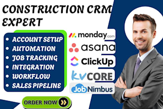 setup monday crm asana notion airtable trello clickup jobnimbus wrike kvcore