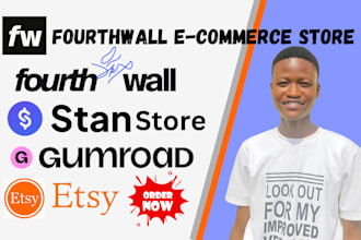 setup fourthwall shop, stan store, digital product listing to sell on gumroad
