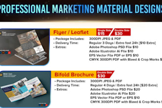 design a flyer, catalog, menu, bifold, trifold, brochure, poster or leaflet