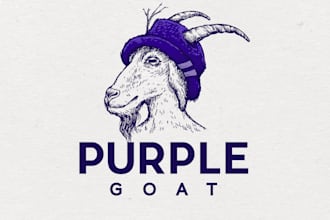 design wonderful purple goat logo