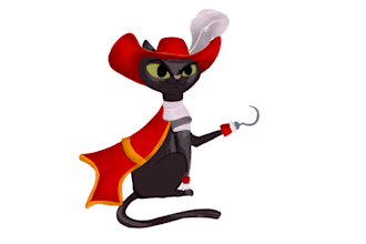 design quirky cat dressed logo
