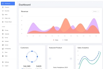 develop full stack web application dashboard