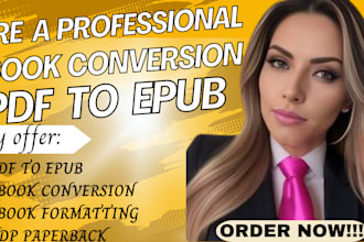 convert PDF to epub, ebook conversion, ebook formatting, KDP paperback