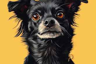 create a beautiful portrait of your pet, cat,dog