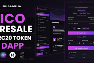 build ico presale erc20 dapp, memecoin website, smart contract, sol memecoin web