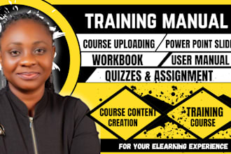 create and design training manual, instruction manual, and document formatting
