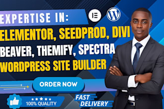elementor pro, seedprod, divi, beaver, themify, spectra to build wordpress site