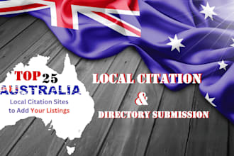 creat australian local citations and directory listing