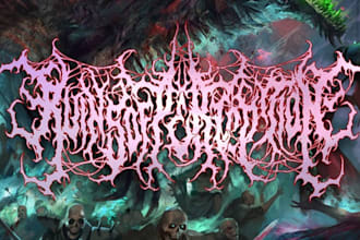 create death, black metal, grindcore, hardcore band logo