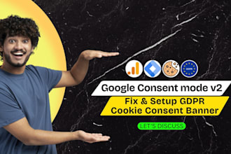 fix, setup google consent mode v2 and gdpr cookie consent banner with GTM